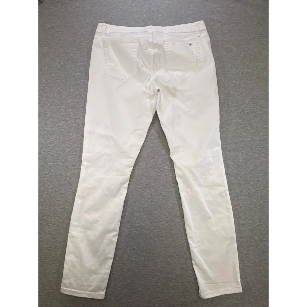 Tommy Hilfiger Womens White Skinny Jeans Mid Rise Size 10 Stretch Denim